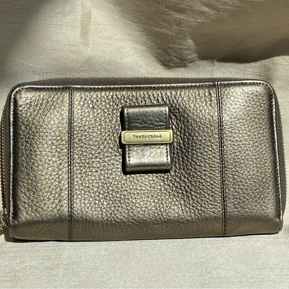 See by Chloé Metallic Olive bronze Wallet